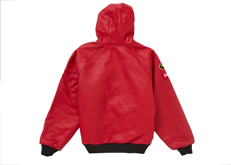 Supreme Vanson Leathers Hooded Work Jacket Red