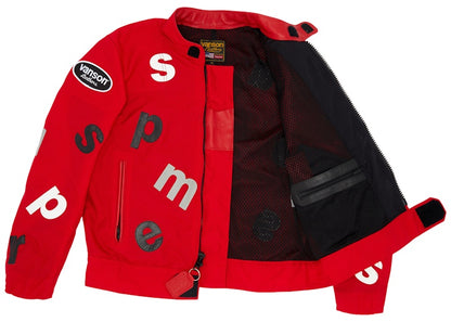 Supreme Vanson Leathers Letters Cordura Jacket Red
