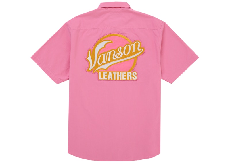 Supreme Vanson Leathers S/S Work Shirt Pink