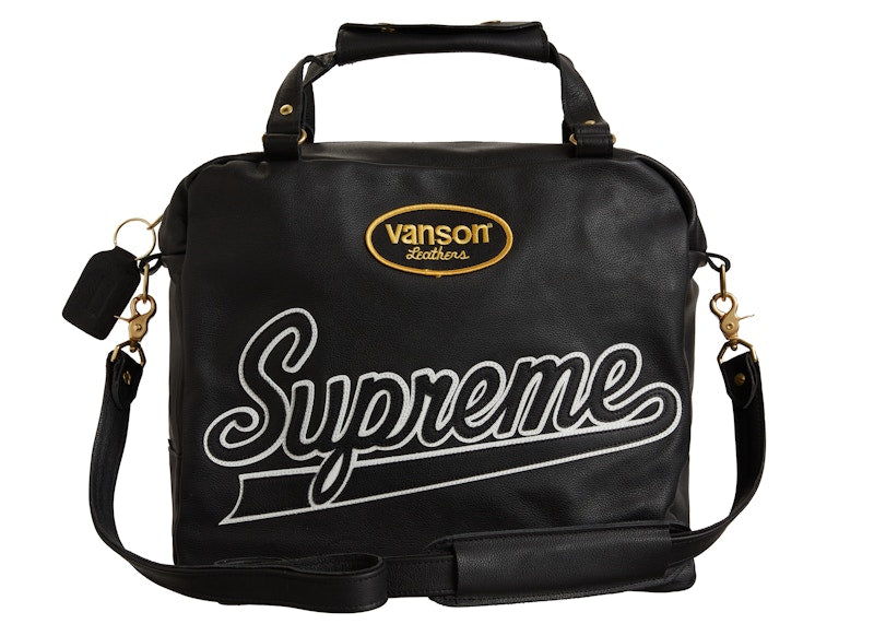 Supreme Vanson Leathers Spider Web Bag Black