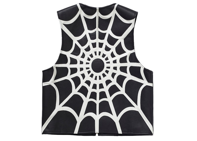Supreme Vanson Leathers Spider Web Vest Black