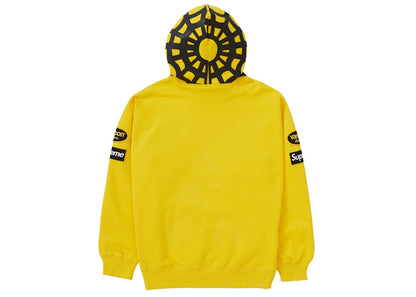 Supreme Vanson Leathers Spider Web Zip Up Hooded Sweatshirt Yellow