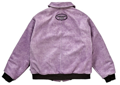 Supreme Vanson Leathers Worn Leather Jacket Dark Purple