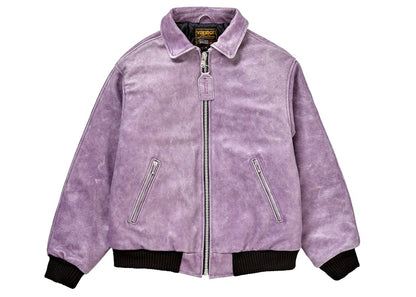 Supreme Vanson Leathers Worn Leather Jacket Dark Purple