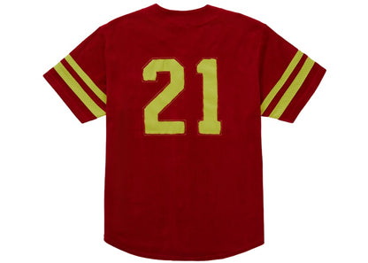 Supreme Velour Baseball Jersey Red