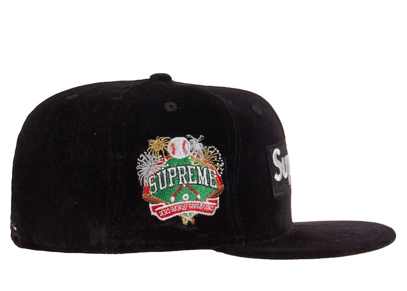 Supreme Velour Box Logo New Era Black