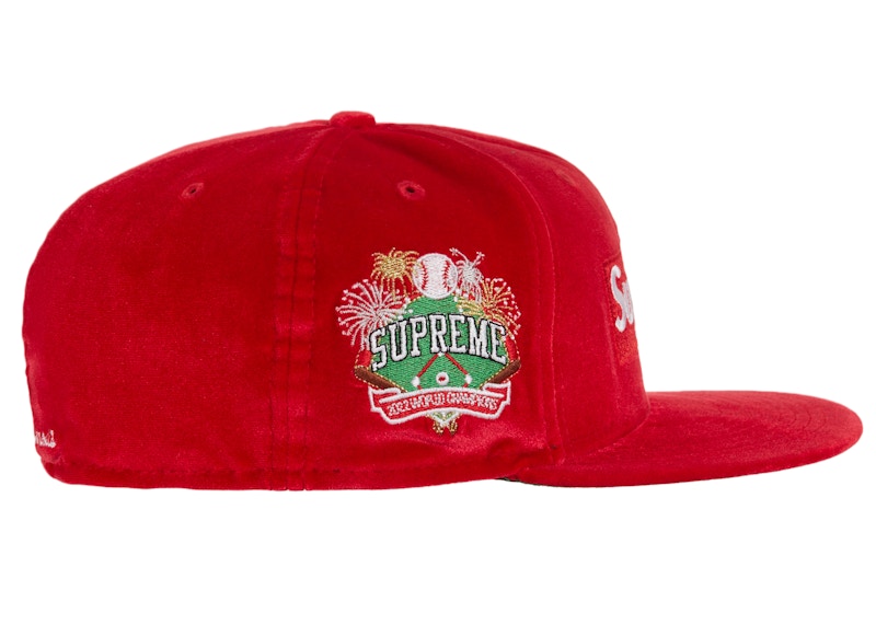 Supreme Velour Box Logo New Era Red