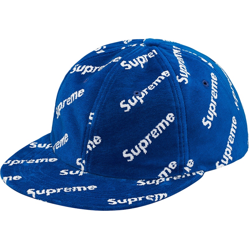 Supreme Velour Diagonal Logo 6-Panel Royal