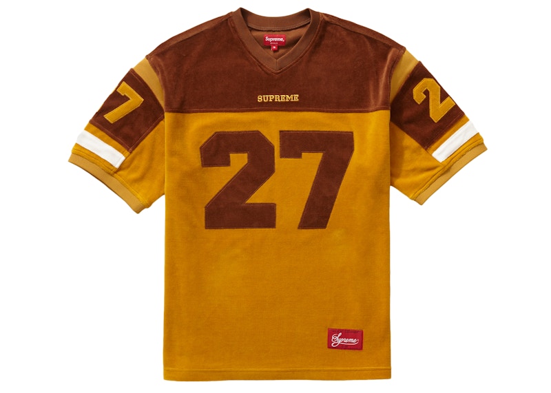 Supreme Velour Football Jersey Mustard