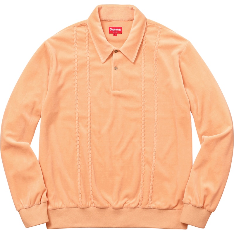 Supreme Velour L/S Polo Peach
