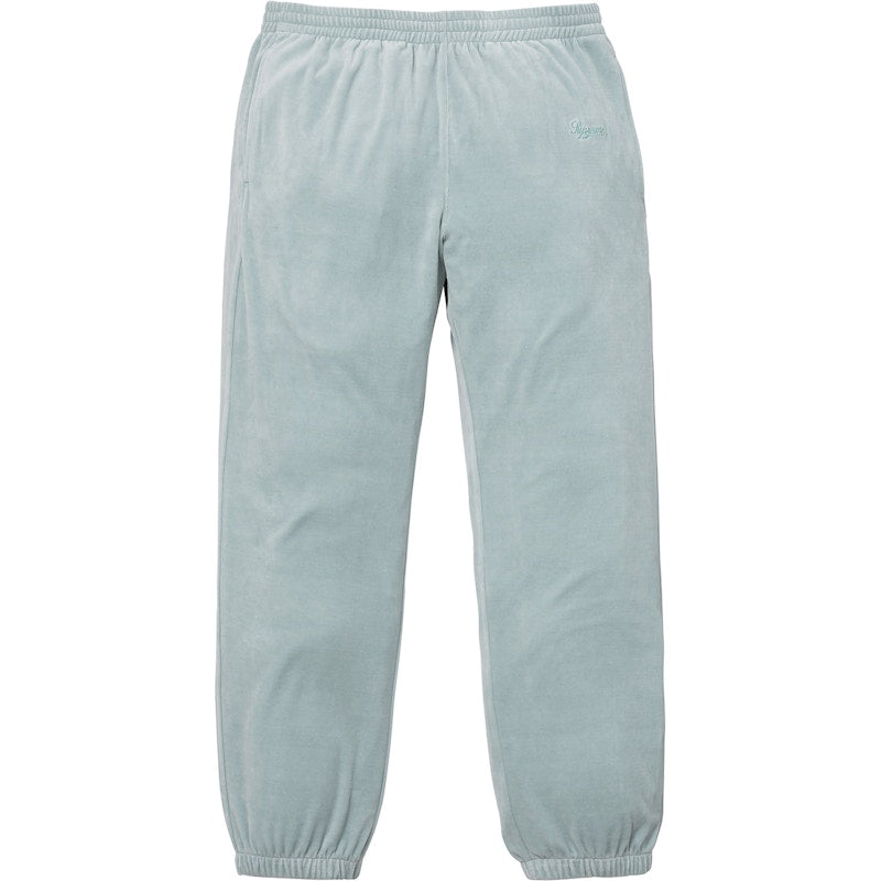 Supreme Velour Warm Up Pant Light Blue