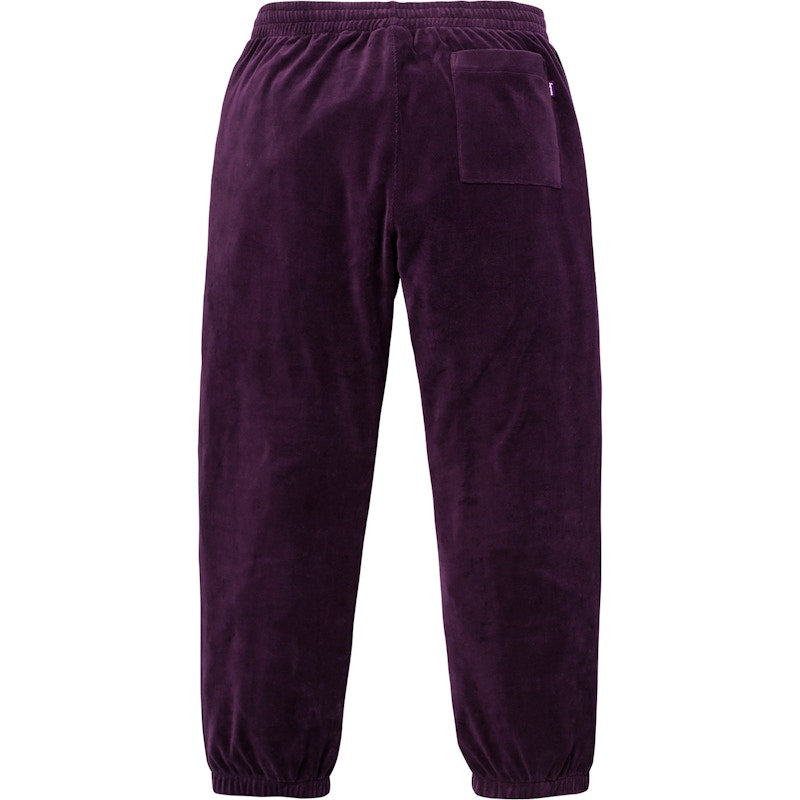 Supreme Velour Warm Up Pant Purple