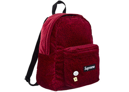 Supreme Velvet Backpack Red Leopard