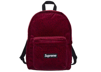 Supreme Velvet Backpack Red Leopard