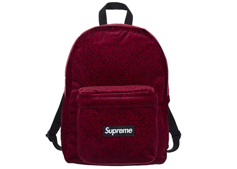 Supreme Velvet Backpack Red Leopard