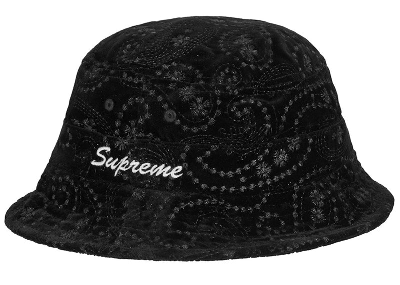 Supreme Velvet Paisley Boonie Black