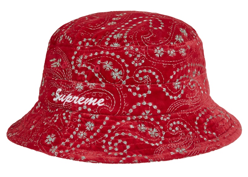 Supreme Velvet Paisley Boonie Red