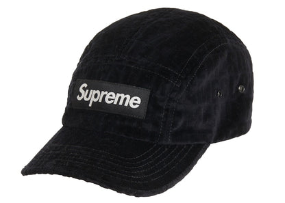 Supreme Velvet Pattern Camp Cap Black