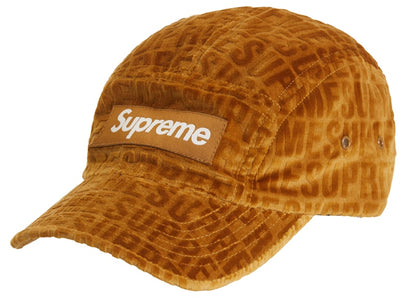 Supreme Velvet Pattern Camp Cap Brown