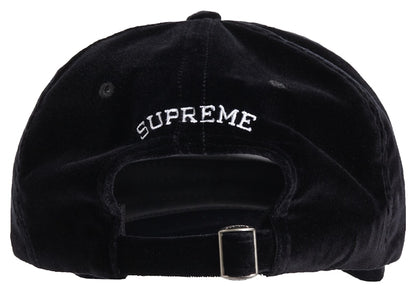 Supreme Velvet S Logo 6-Panel Black