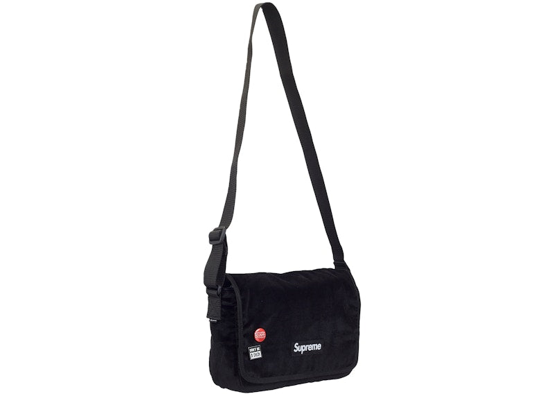 Supreme Velvet Small Messenger Bag Black