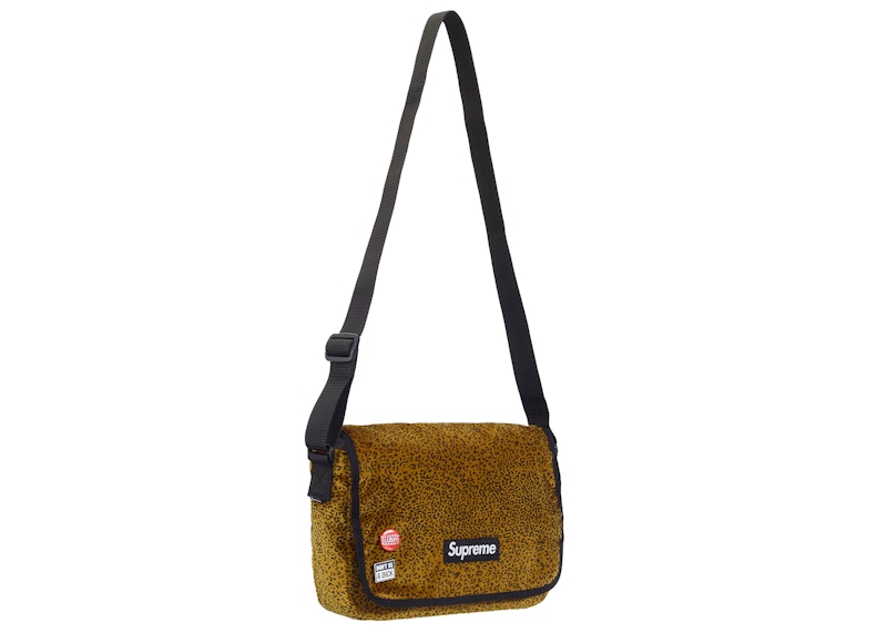 Supreme Velvet Small Messenger Bag Tan Leopard