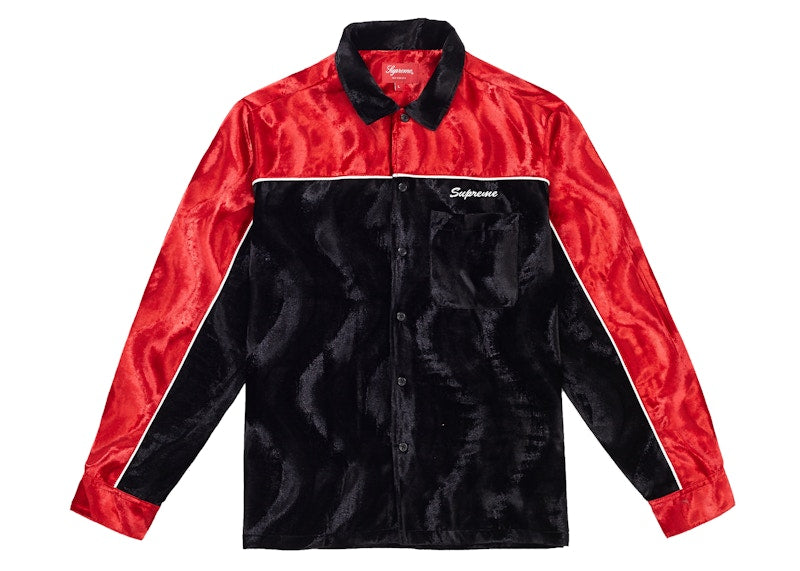 Supreme Velvet Swirl Work Shirt Black