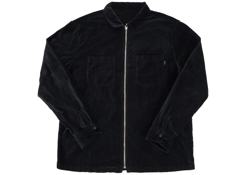 Supreme Velvet Zip Up Shirt Dusty Black