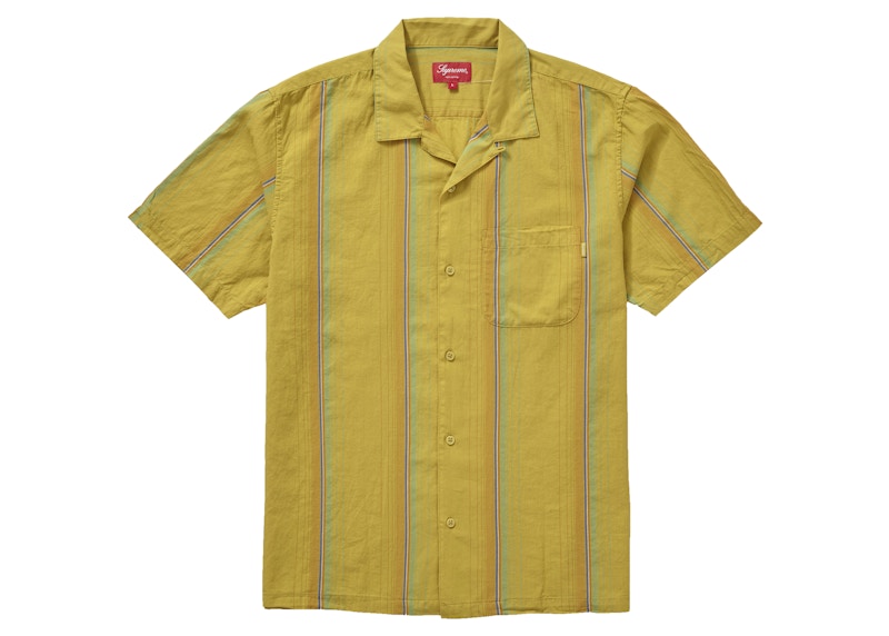 Supreme Vertical Stripe S/S Shirt Lime