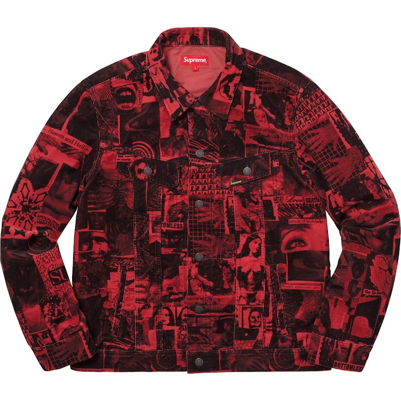 Supreme Vibrations Corduroy Trucker Jacket Red