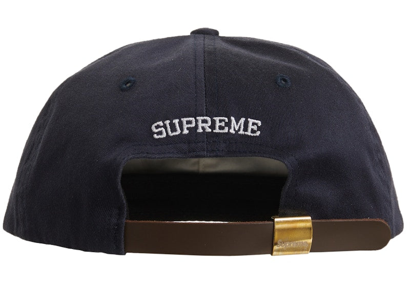 Supreme Visor Logo Twill 6-Panel Navy