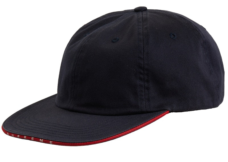 Supreme Visor Logo Twill 6-Panel Navy