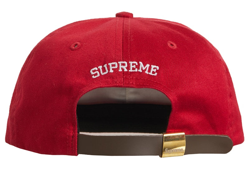 Supreme Visor Logo Twill 6-Panel Red
