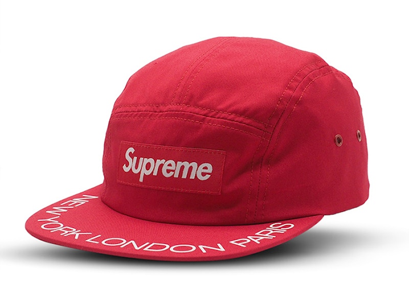 Supreme Visor Print Camp Cap Red