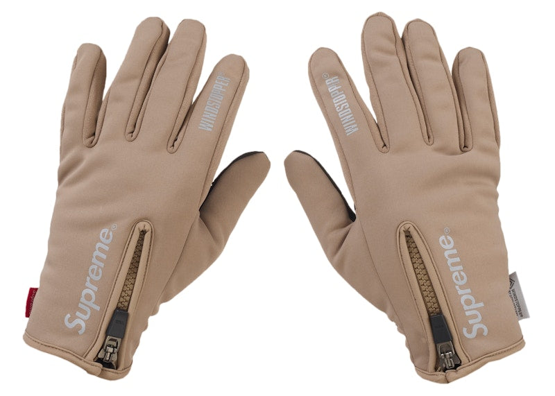 Supreme WINDSTOPPER Zip Gloves Taupe