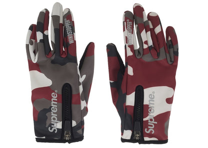 Supreme WINDSTOPPER Zip Gloves (FW25) Red Camo