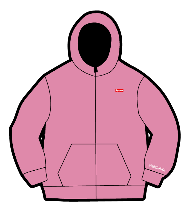 Supreme WINDSTOPPER Zip Up Hooded Sweatshirt Pink