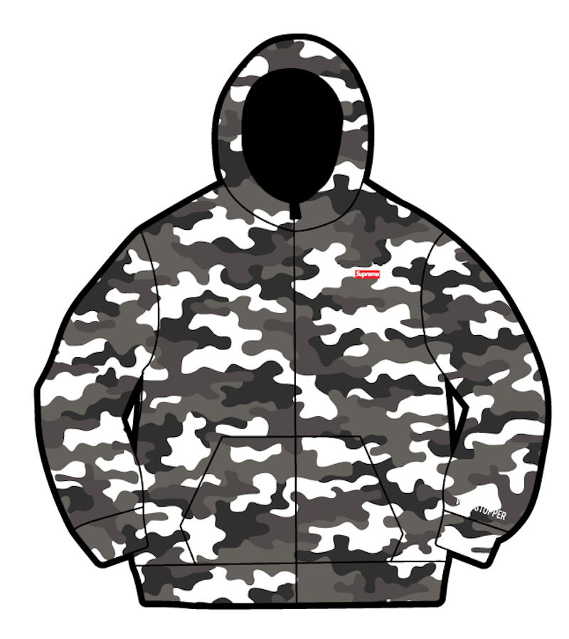 Supreme WINDSTOPPER Zip Up Hooded Sweatshirt Snow Camo
