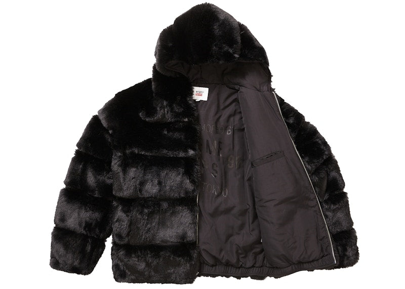 Supreme WTAPS Faux Fur Hooded Jacket Black