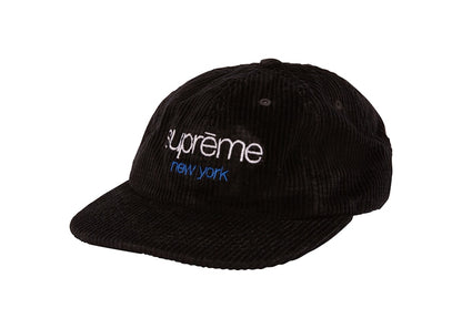 Supreme Waffle Cord Classic Logo 6-Panel Black
