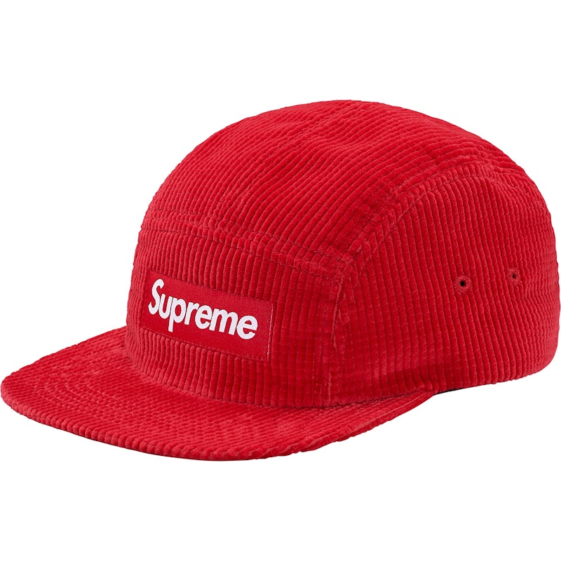 Supreme Waffle Corduroy Camp Cap Red