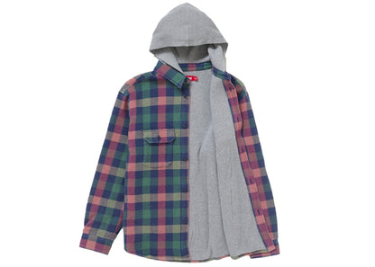 Supreme Waffle Plaid Hooded Shirt Multicolor