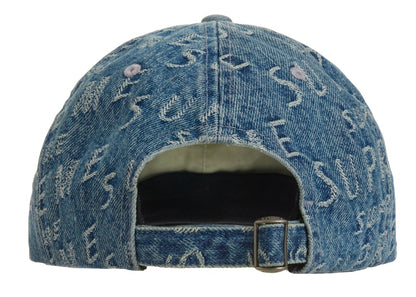 Supreme Warp Jacquard Logos Denim 6-Panel Blue