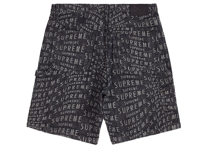Supreme Warp Jacquard Logos Denim Painter Short Black