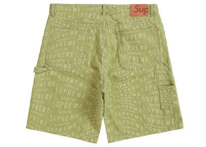 Supreme Warp Jacquard Logos Denim Painter Short Sage