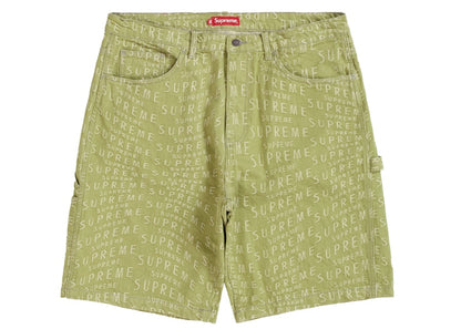 Supreme Warp Jacquard Logos Denim Painter Short Sage