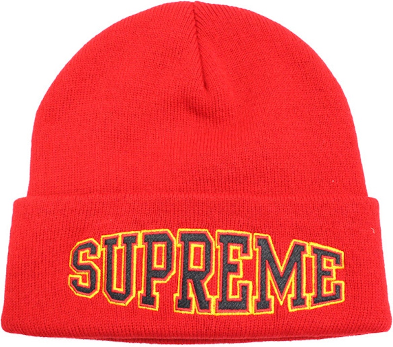 Supreme Warp Logo Beanie Red