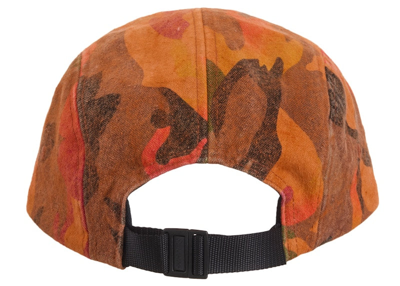 Supreme Washed Canvas Camp Cap (SS24) Orange Camo