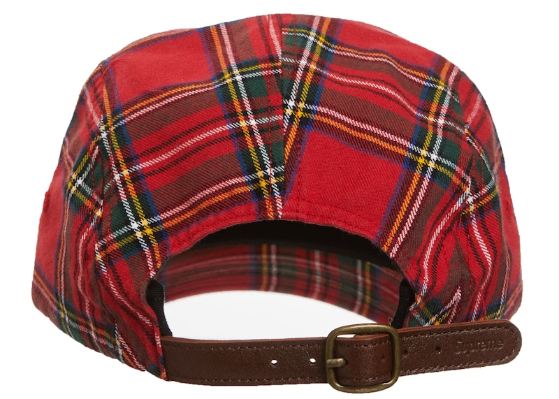 Supreme Washed Chino Twill Camp Cap (FW20) Red Tartan