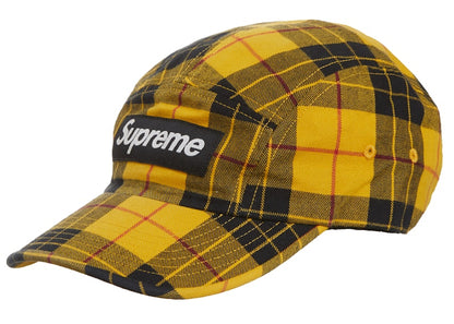 Supreme Washed Chino Twill Camp Cap (FW20) Yellow Tartan